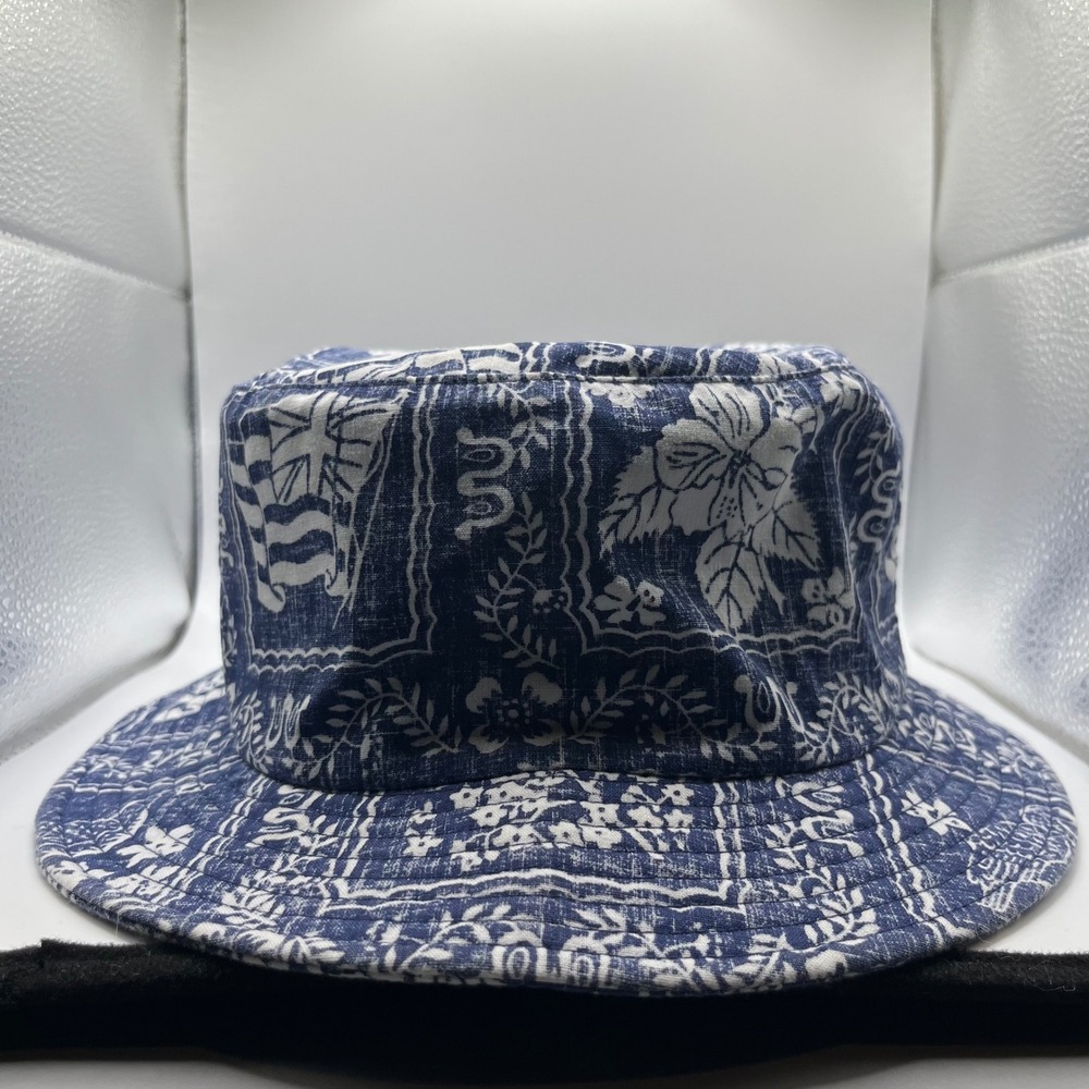 Reyn Spooner Bucket Hat Mens L/XL Blue Hawaiian Floral Print Sun Hat